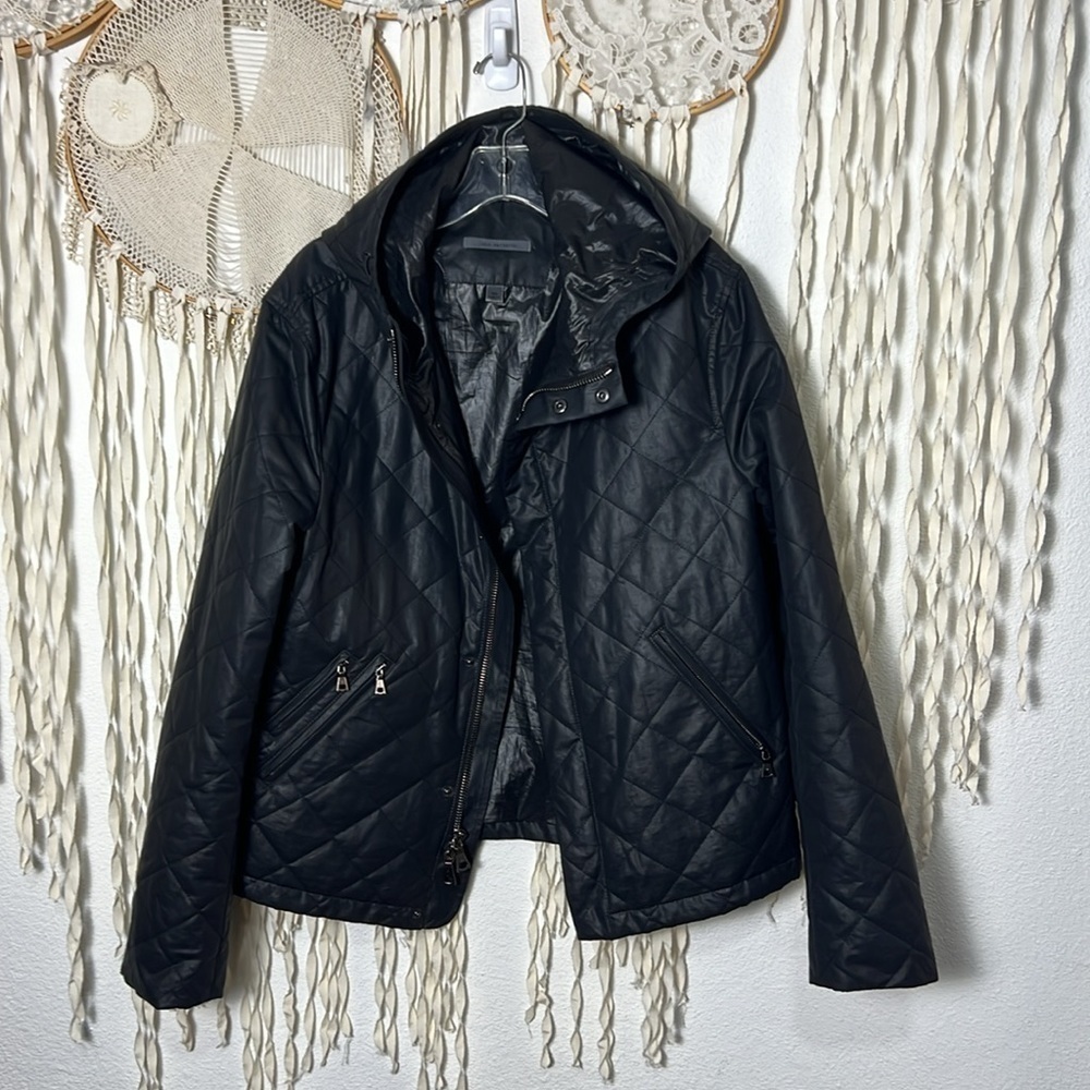 John Varvatos Zip Front Quilted Hoodie Jacket Size 48(S/M) - Picture 9 of 14